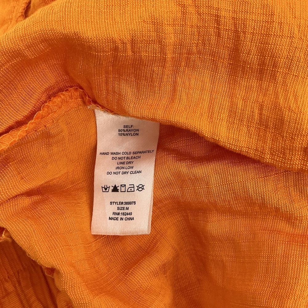 Women's Orange Ruffle Sunburst kiss Skirt Size: Medium - Picture 3 of 5